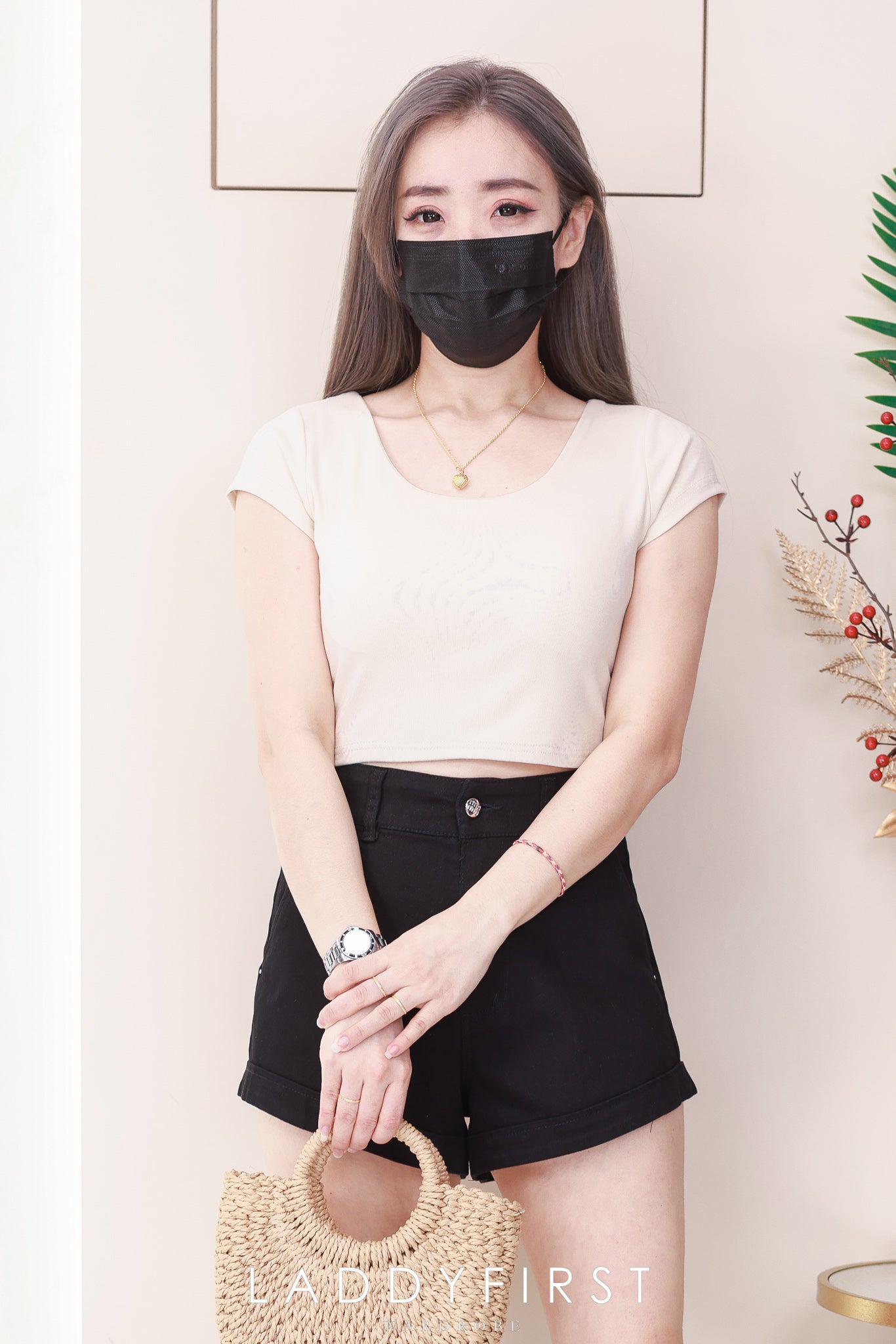 【T82200】高品质前双后单纯棉弹力带胸垫短版上衣 ❤❤