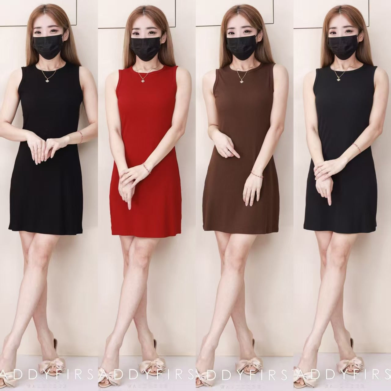 【D82420】高品质螺纹面料弹力慵懒风连身裙子❤️❤️ 【C-R1-C3】