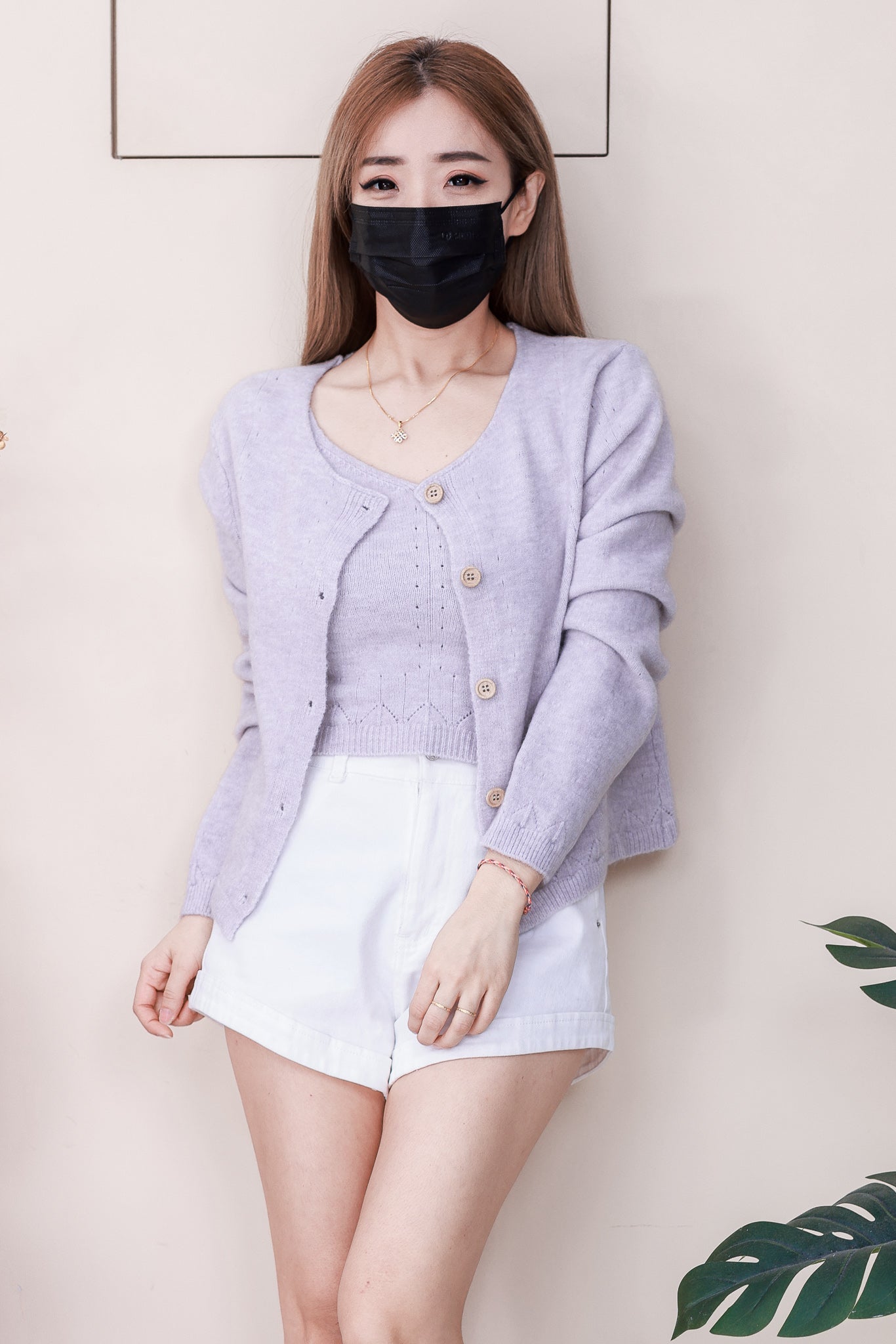 【T2668】高品质韩式宽松版简约穿搭毛绒针织长袖外套➕内搭上衣❤❤
