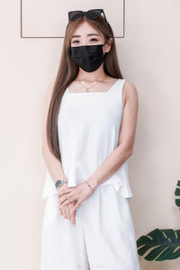 【SS7999】高品质两件式韩版简约时尚套装 宽松无袖上衣➕松紧腰弹力直筒阔脚长裤，有口袋 ❤️❤️【A-R1-C1】