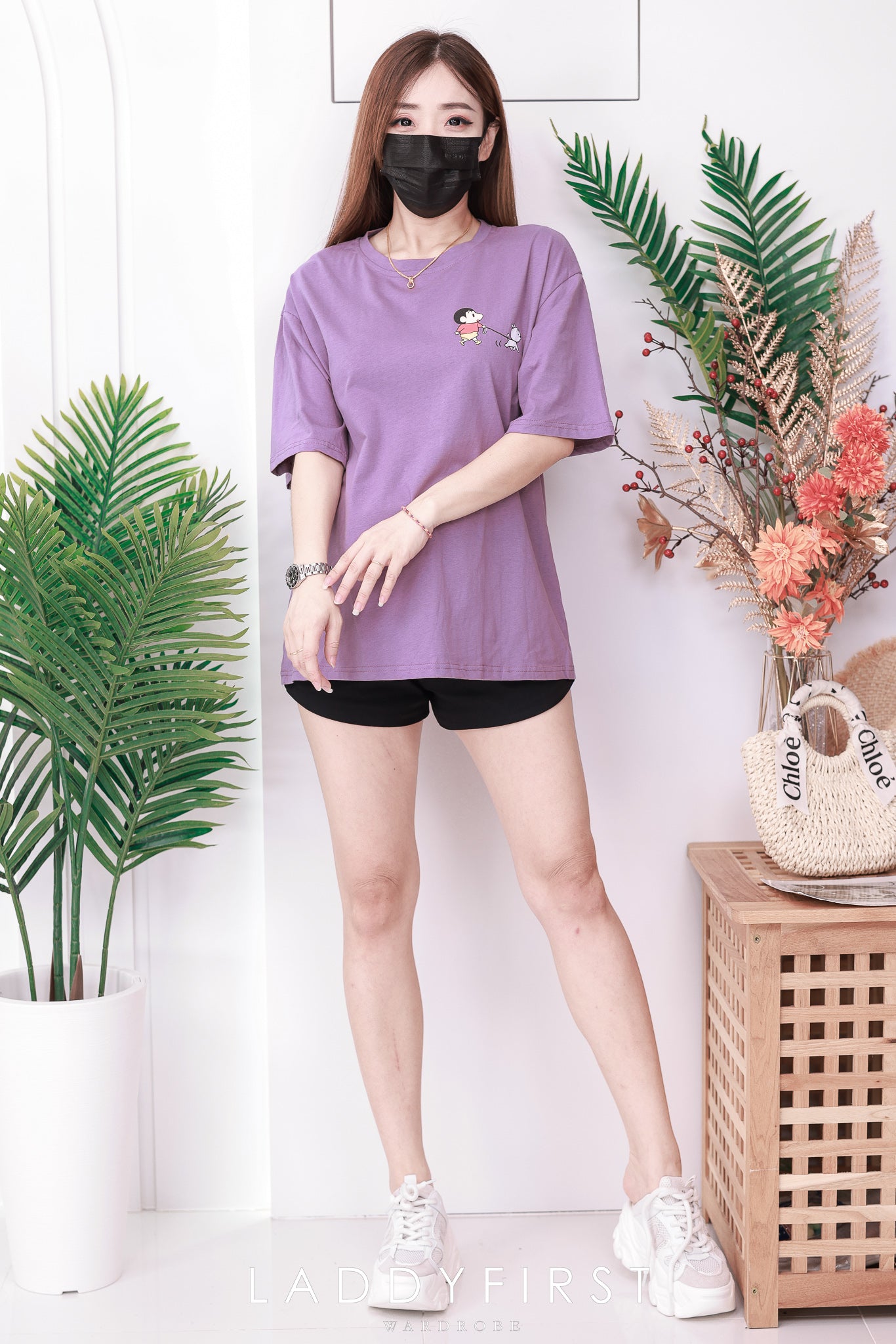 【O6614】高品质蜡笔小新圆领短袖宽松休闲 Oversized 上衣❤❤