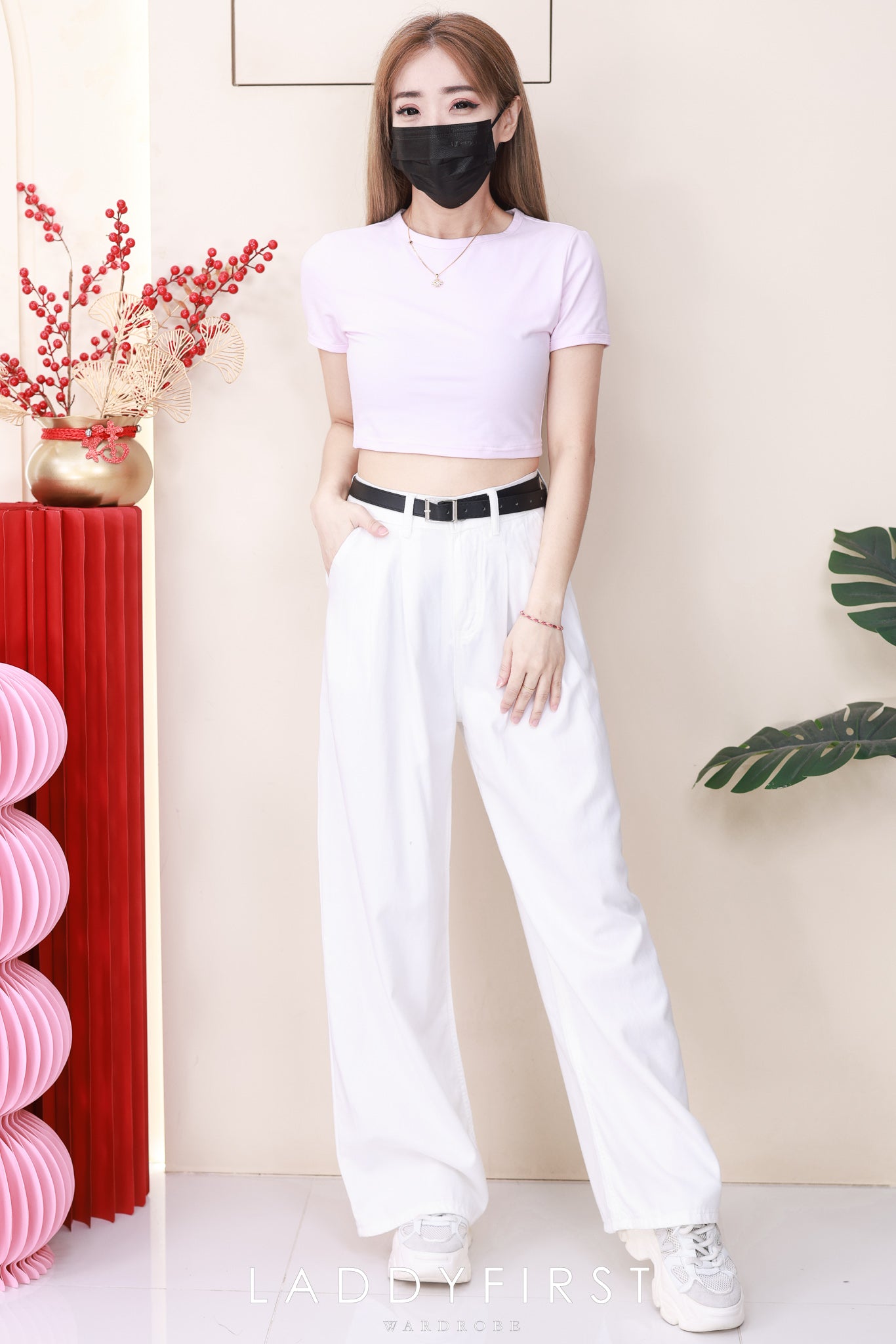 【L3582】高品质气质天丝牛仔直筒阔脚高腰百搭长裤，配送腰带有口袋 ❤️❤️