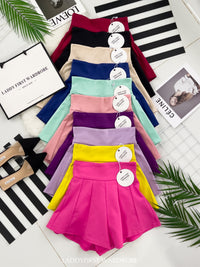 【S3380】【LFW独家小圆饼】高品质阔腿蓬蓬百褶显腰西装高腰百搭短裤，内层包臀防走光里布短裤 ❤️❤️【A-R3-C3】