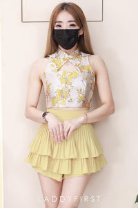 【S68135】【LFW独家小圆饼】【直播间搭配】双层蛋糕百褶荷叶边高腰显瘦西装裙子，内层防走光短裤 ❤️❤️ 【C-R3-C5】