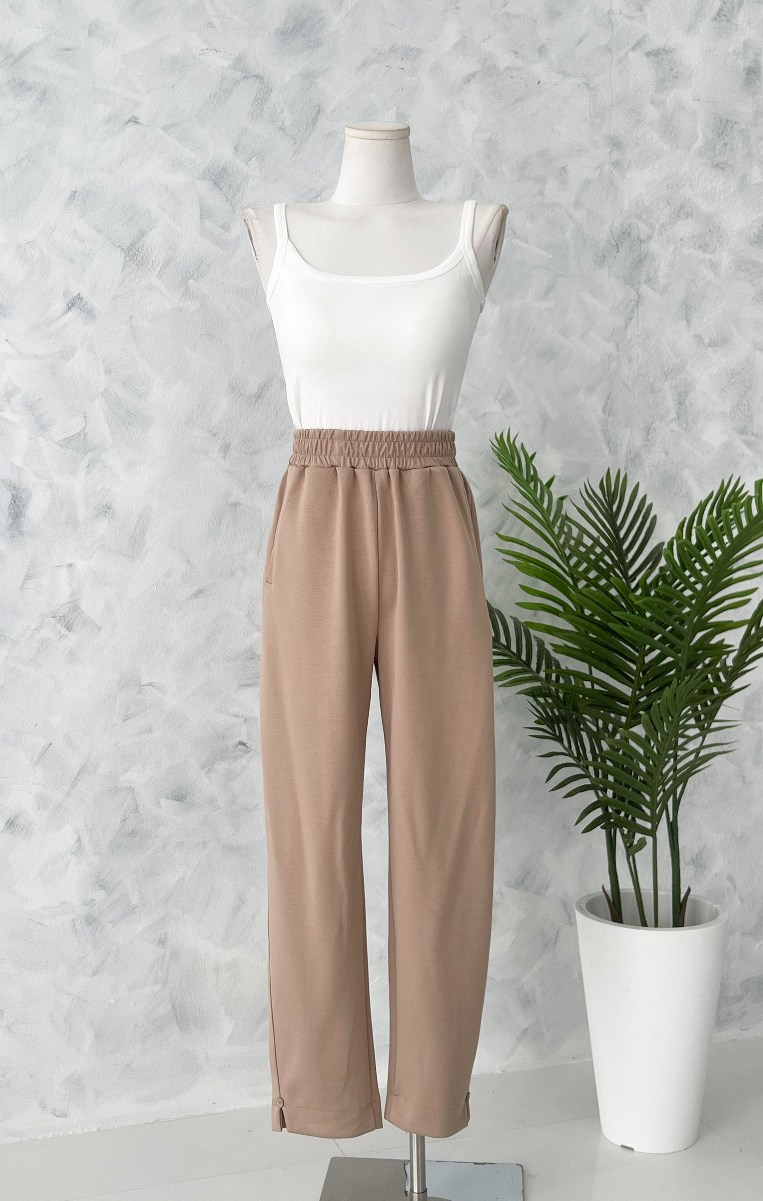 【L1191-1】⚡补货预订款⚡高品质空气棉松紧腰弹力运动休闲长裤，有口袋 ❤️❤️