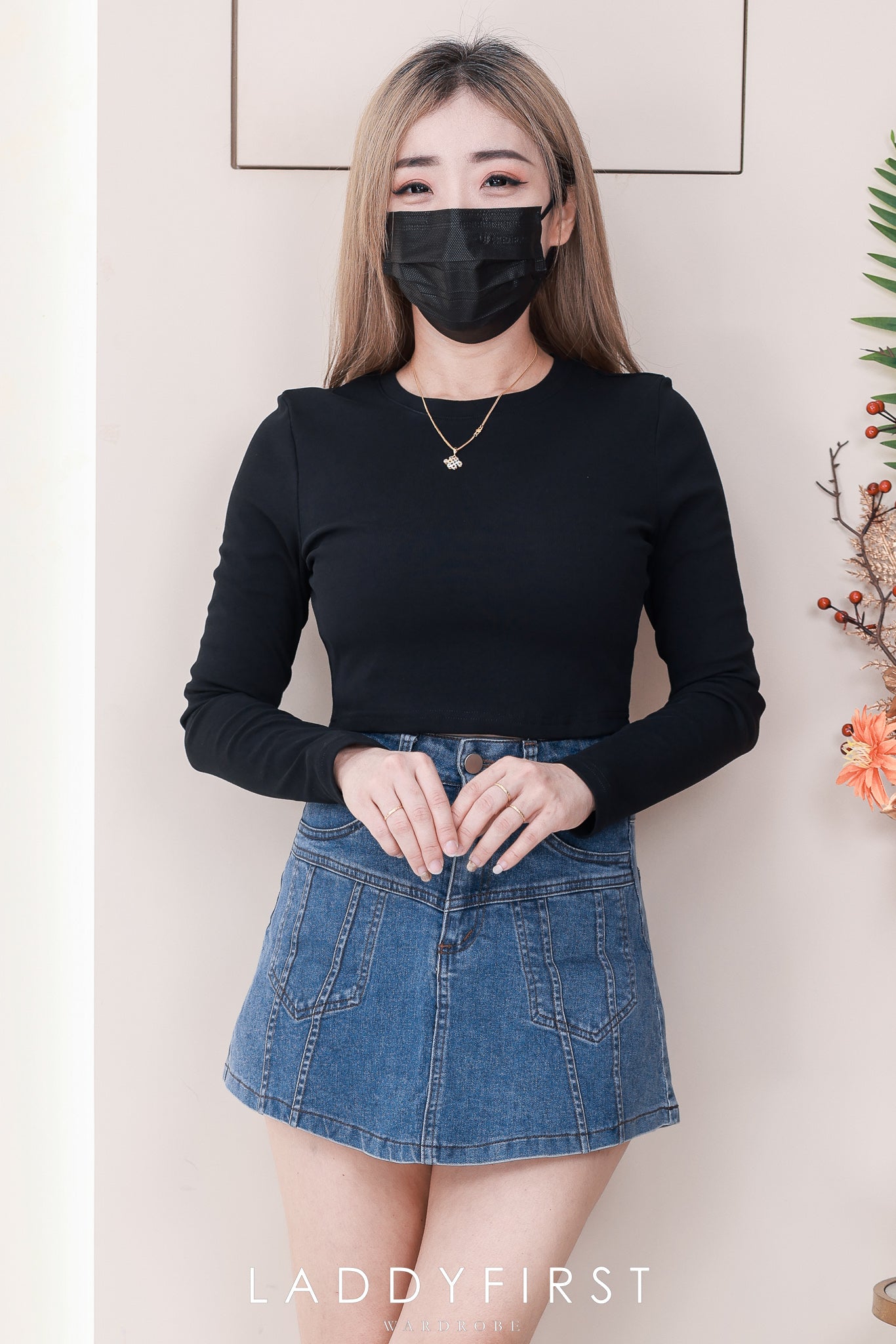 【S3524】独家爆款高品质牛仔COTTON JEANS简约显瘦显腿长百搭牛仔高腰裤裙，有口袋 ❤️❤️【B-R3-C1】