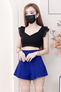 【S3380】【LFW独家小圆饼】高品质阔腿蓬蓬百褶显腰西装高腰百搭短裤，内层包臀防走光里布短裤 ❤️❤️【A-R3-C3】