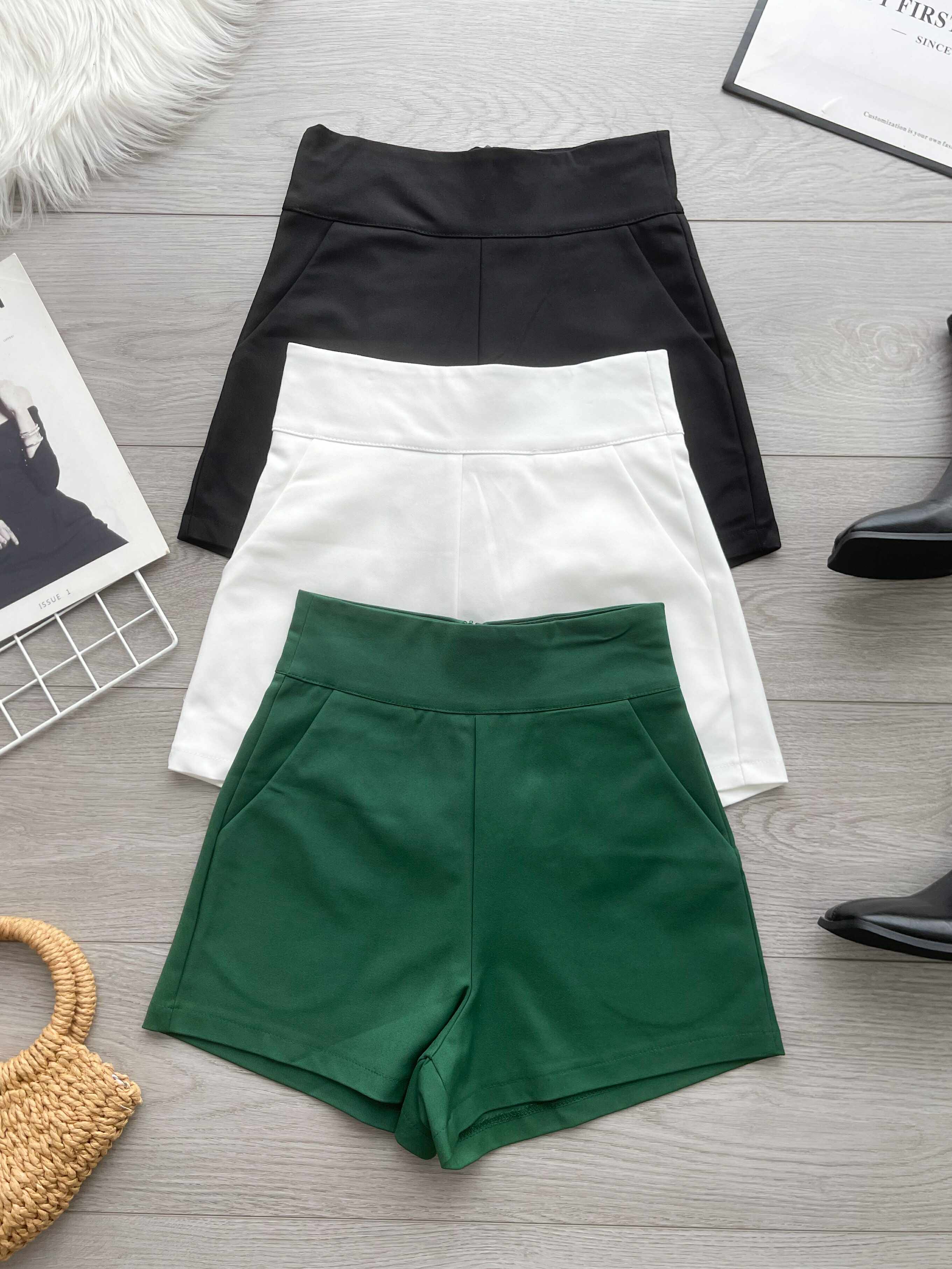 【S7885】【网站福利款✨】独家爆款【万能爸爸】西装高腰百搭短裤，后中拉链有口袋