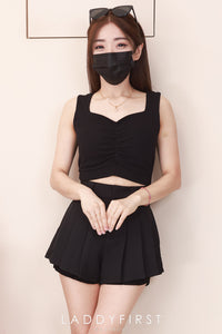 【S4981 / 14035】高品质气质西装百褶拼接蕾丝边减龄百搭高腰短裤，有口袋 ❤️❤️【D-R2-C6】