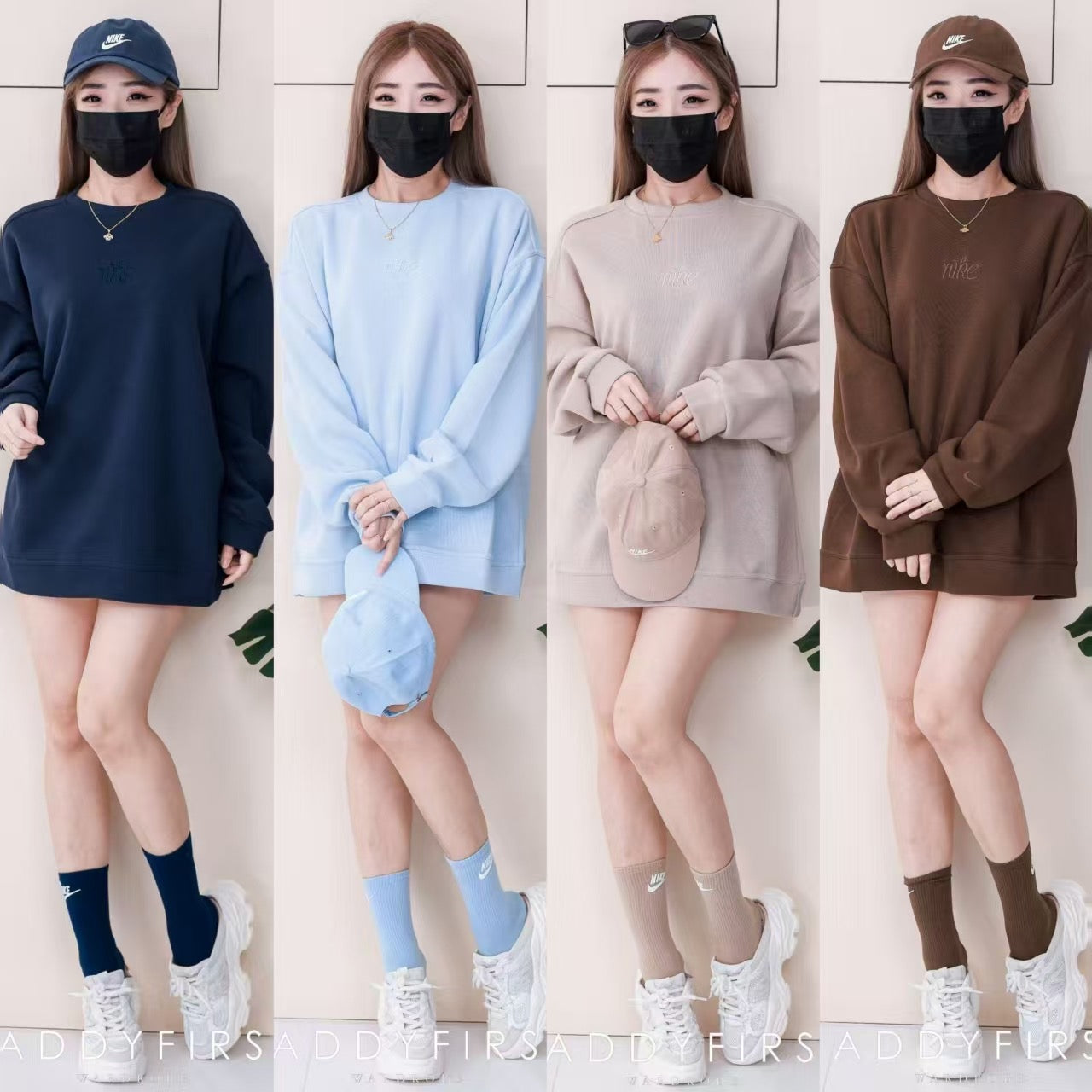 【O80220-1】⚡补货预订款⚡高品质三件套男女同款厚实卫衣棉Oversized 潮流时尚长袖上衣 ❤️❤️ 上衣👕➕帽子🧢➕袜子🧦