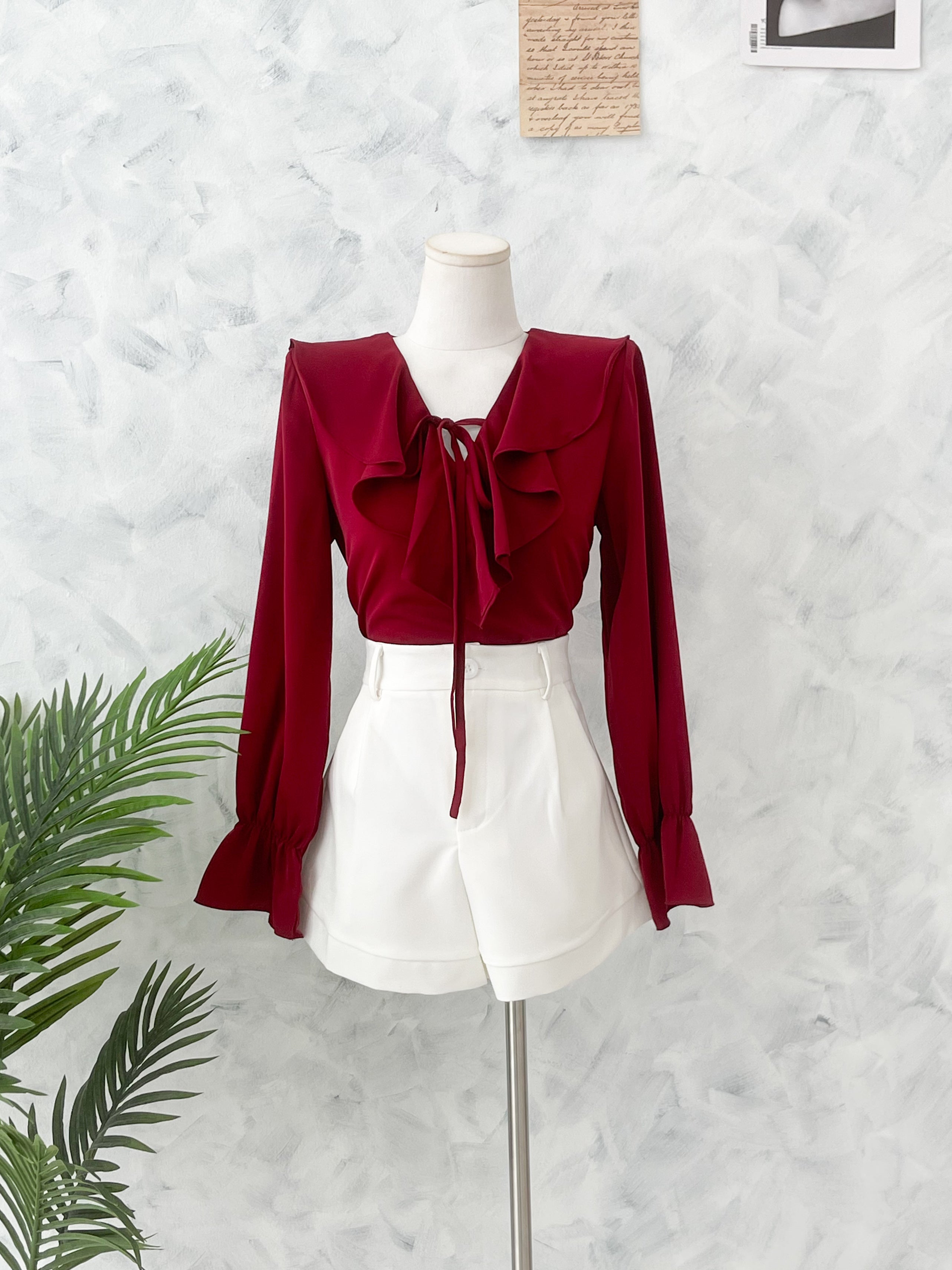 【T81166】高品质雪纺飘逸感荷叶边上衣 ❤️❤️