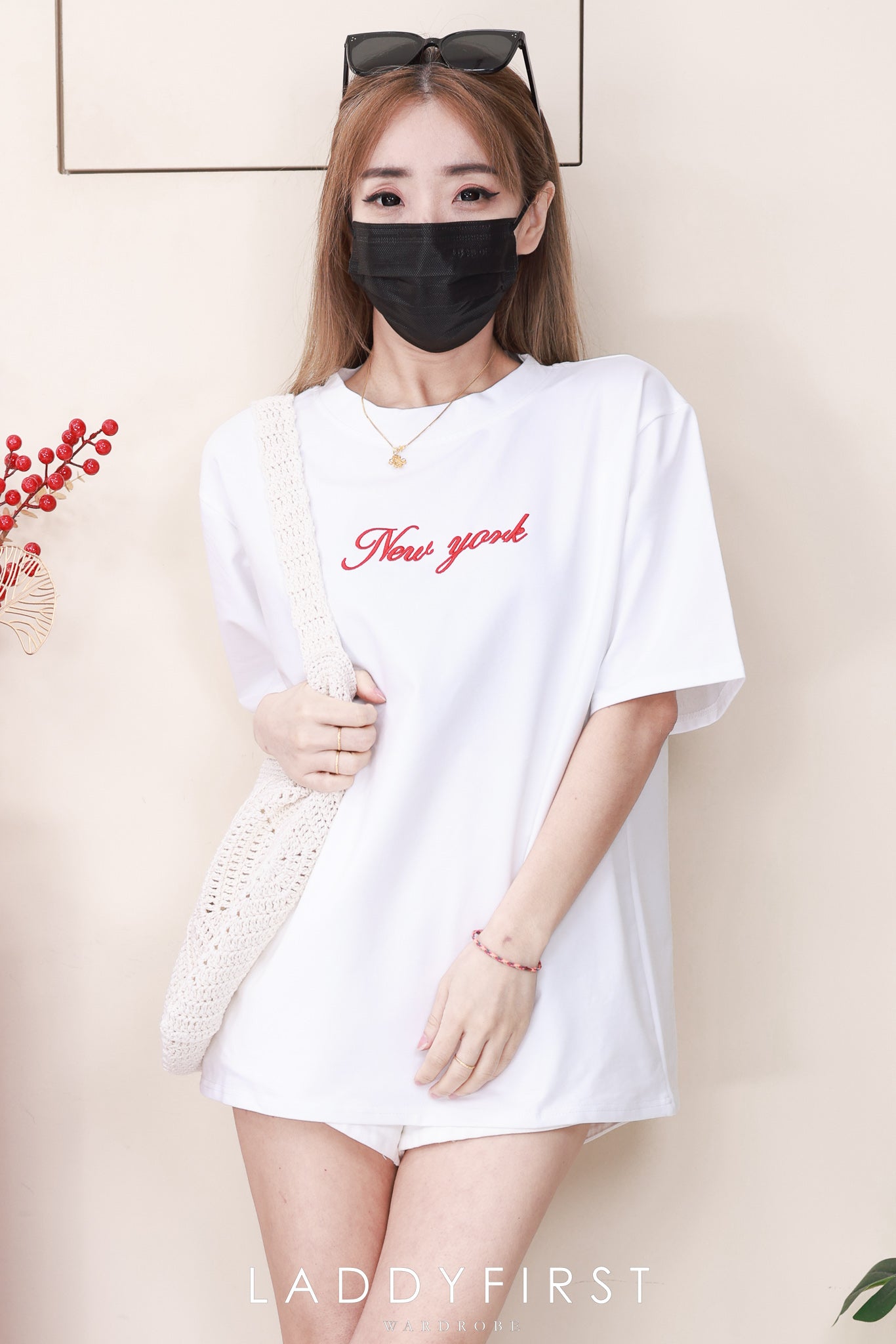 【T82997】高品质New york 刺绣宽松纯棉日常oversized百搭上衣 ❤❤