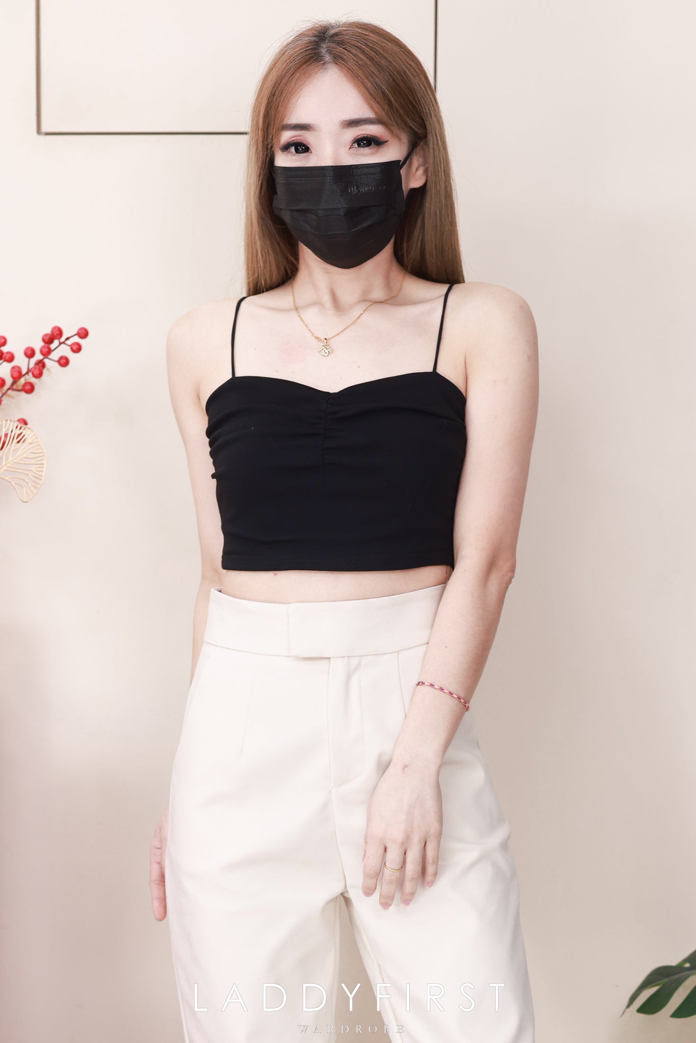 【L80390】高品质OL西装高腰九分长裤，有口袋 ❤️❤️ 【A-R1-C3】