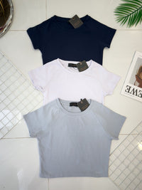 【T80792】【直播间搭配款】独家爆款高品质纯棉弹力圆领短袖简约日常百搭款上衣 #衣柜必入手百搭款 ❤❤【A-R3-C2】