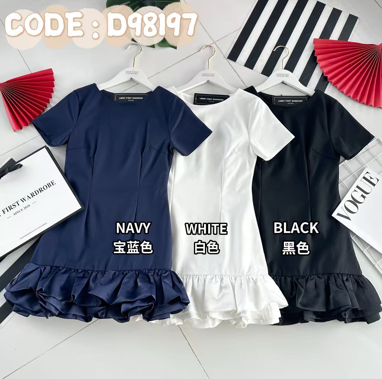【D98197】高品质下摆花苞设计温柔风西装连身裙子，内层有里布短裤 ❤️❤️