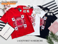 【O2316】2024新款「龍」新年款男女同款圆领短袖纯棉弹力 Oversized 上衣【A-RU5】