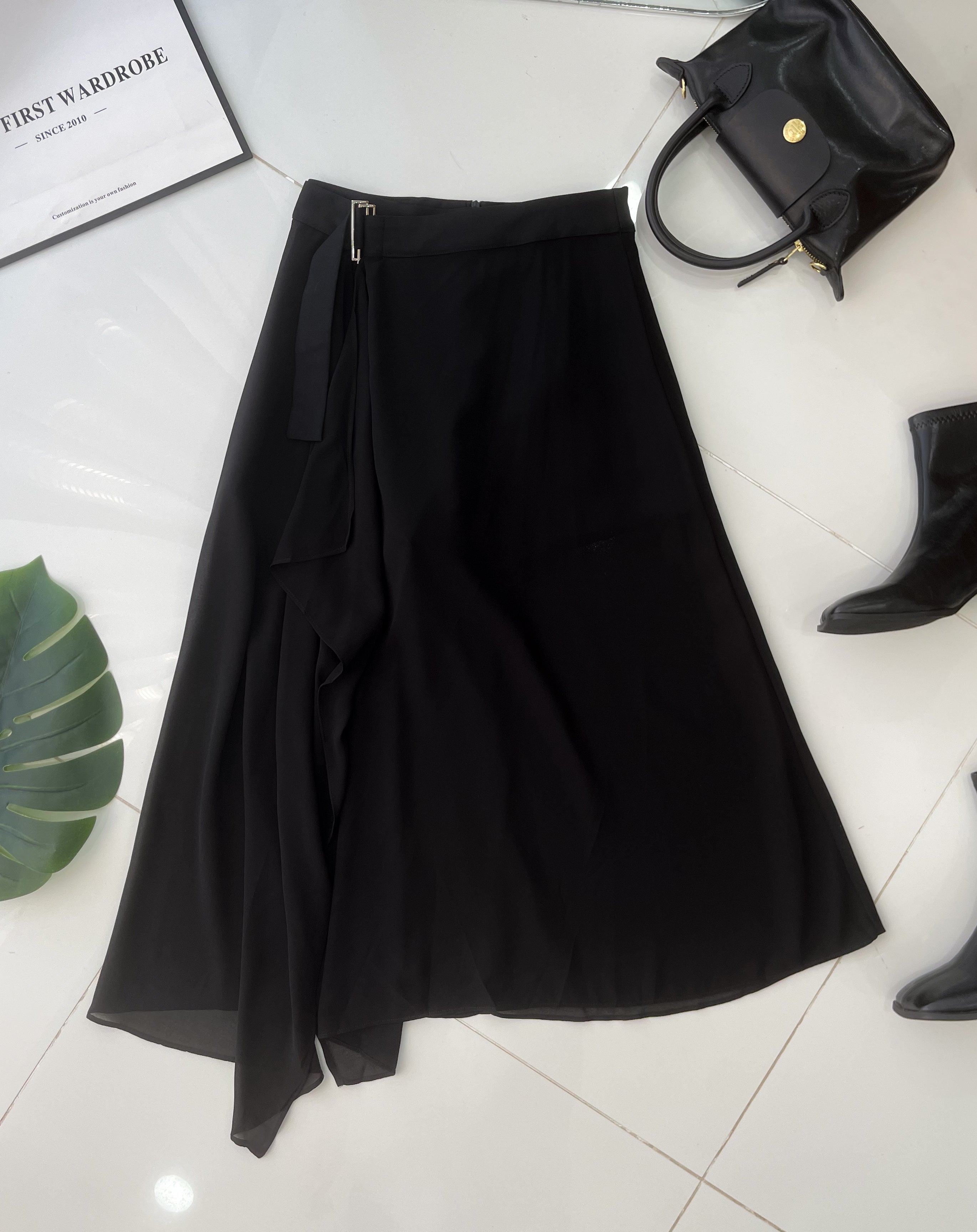 【L50013 / 16054】高品质假两件内层西装短裤拼接雪纺网纱裤裙 ❤️❤️