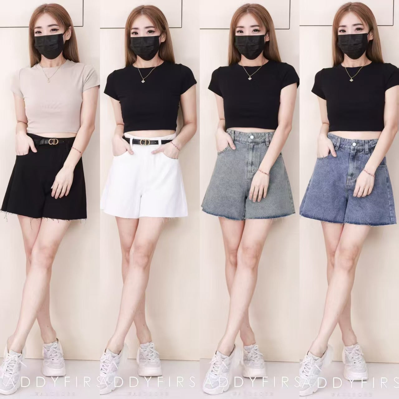 【S121573】高品质简约日常休闲百搭牛仔短裤，有口袋 ❤️❤️