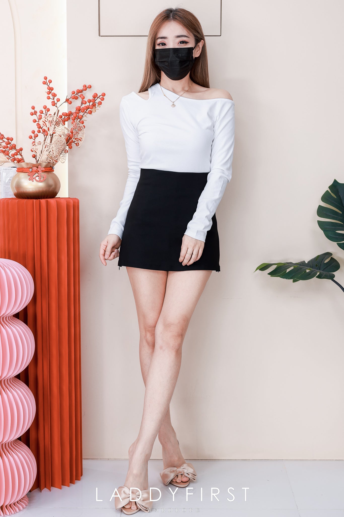 【T98879】高品质纯棉弹力斜肩长袖百搭上衣 ❤️❤️