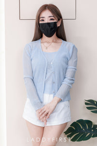【T6973】高品质两件式针织内搭上衣➕长袖外套 ❤️❤️ 【B-R1-C2】