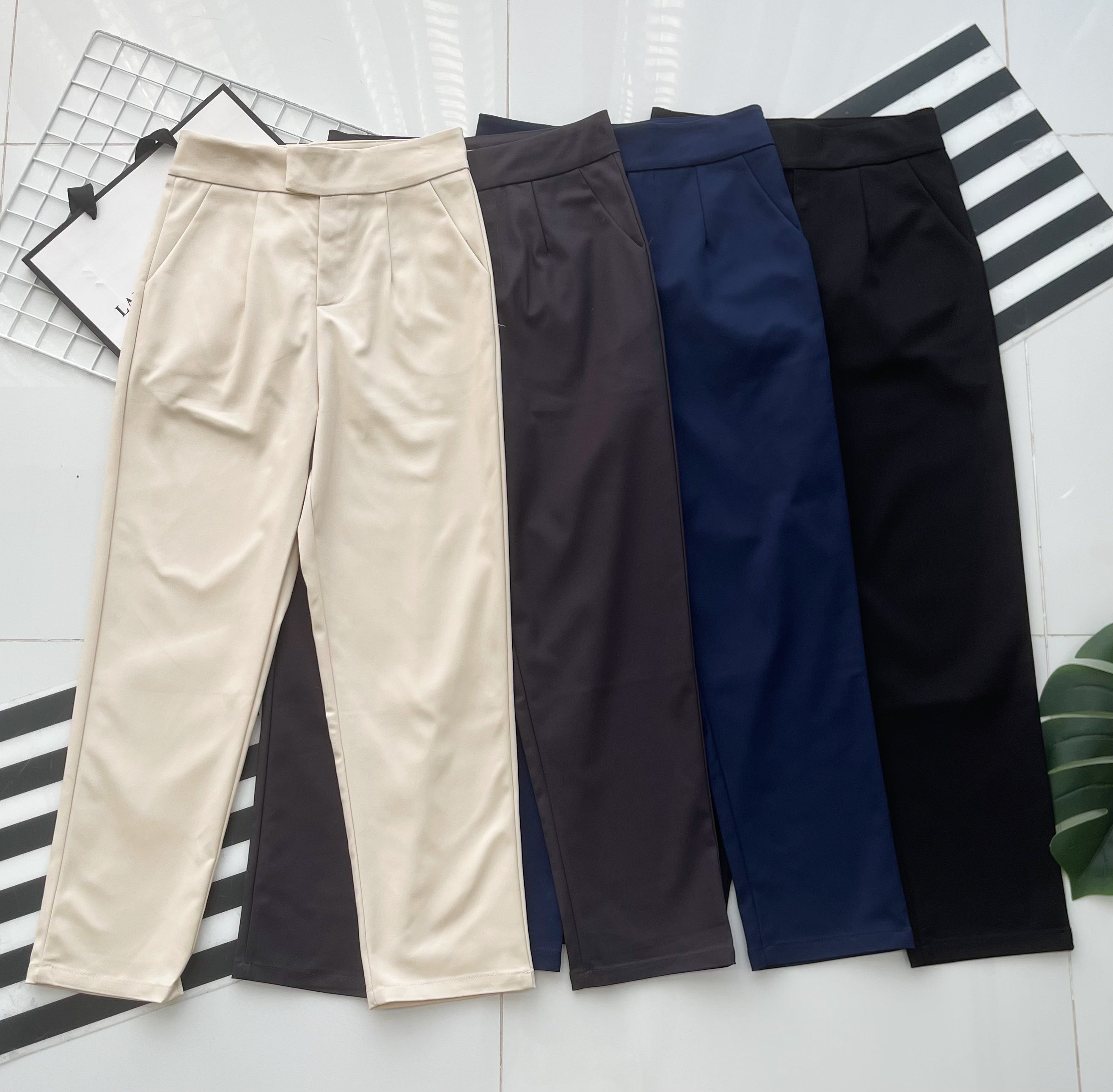 【L80390】高品质OL西装高腰九分长裤，有口袋 ❤️❤️