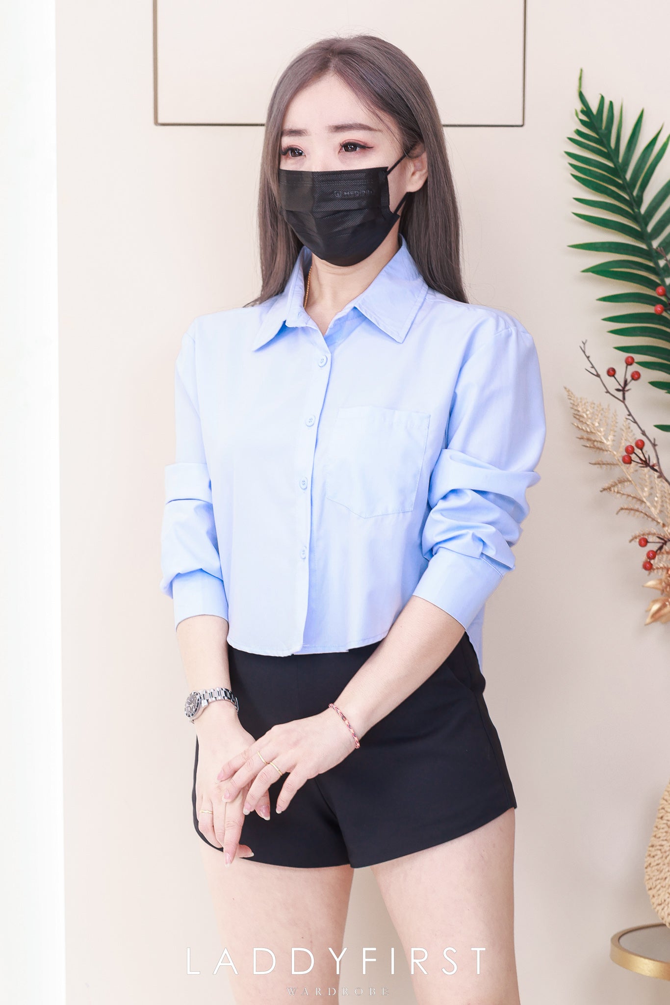 【T97892】高品质简约气质翻领长袖衬衫上衣，有口袋 ❤️❤️
