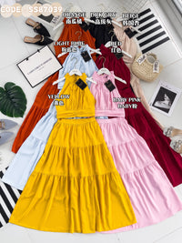 【SS87039】LFW独家爆款两件式仙气温柔风雪纺套装 Cut In 百褶设计上衣➕高腰显瘦大摆蛋糕百褶裙子 ❤️