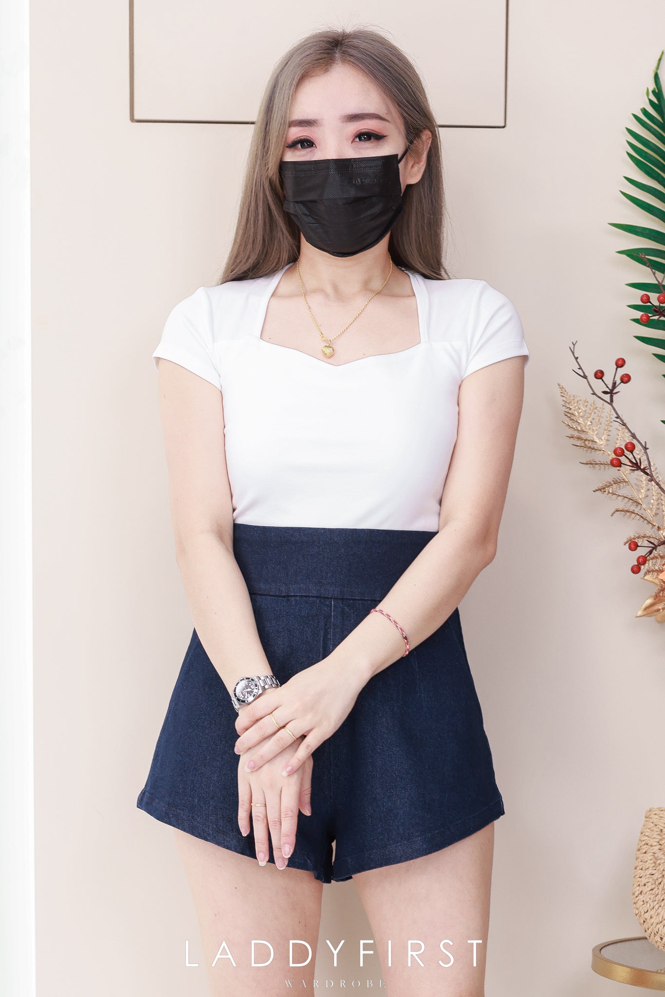 【T82425】高品质方领前双层纯棉弹力日常简约百搭上衣 ❤❤