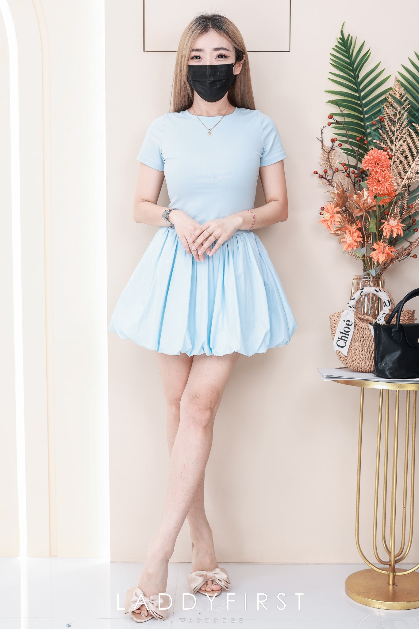 【D98450】高品质减龄温柔风花苞连身裙子，腰节松紧弹力 ❤️❤️