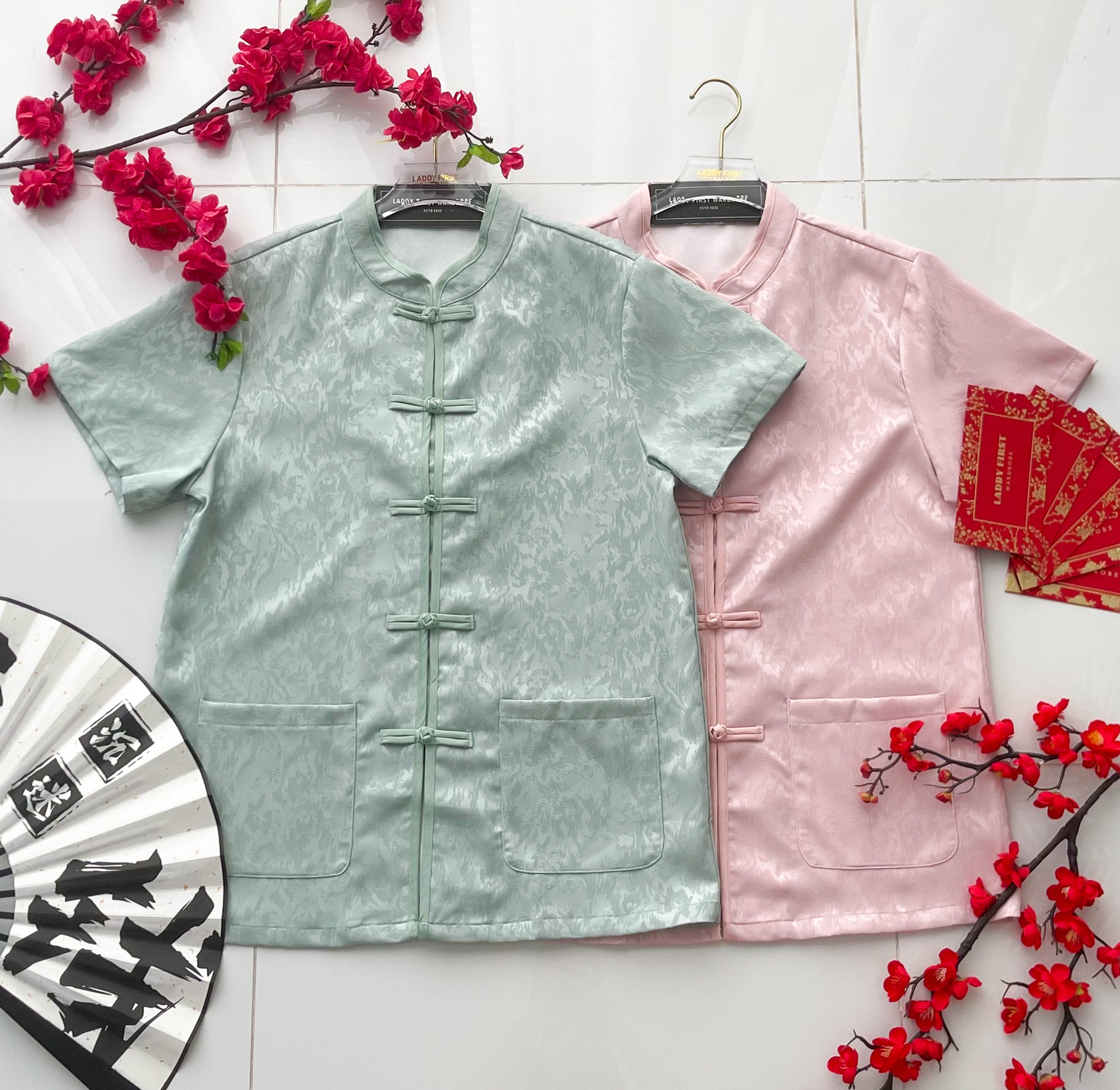 【T16966】高品质高端新中式国风男装唐装缎面旗袍上衣，有口袋 ❤❤