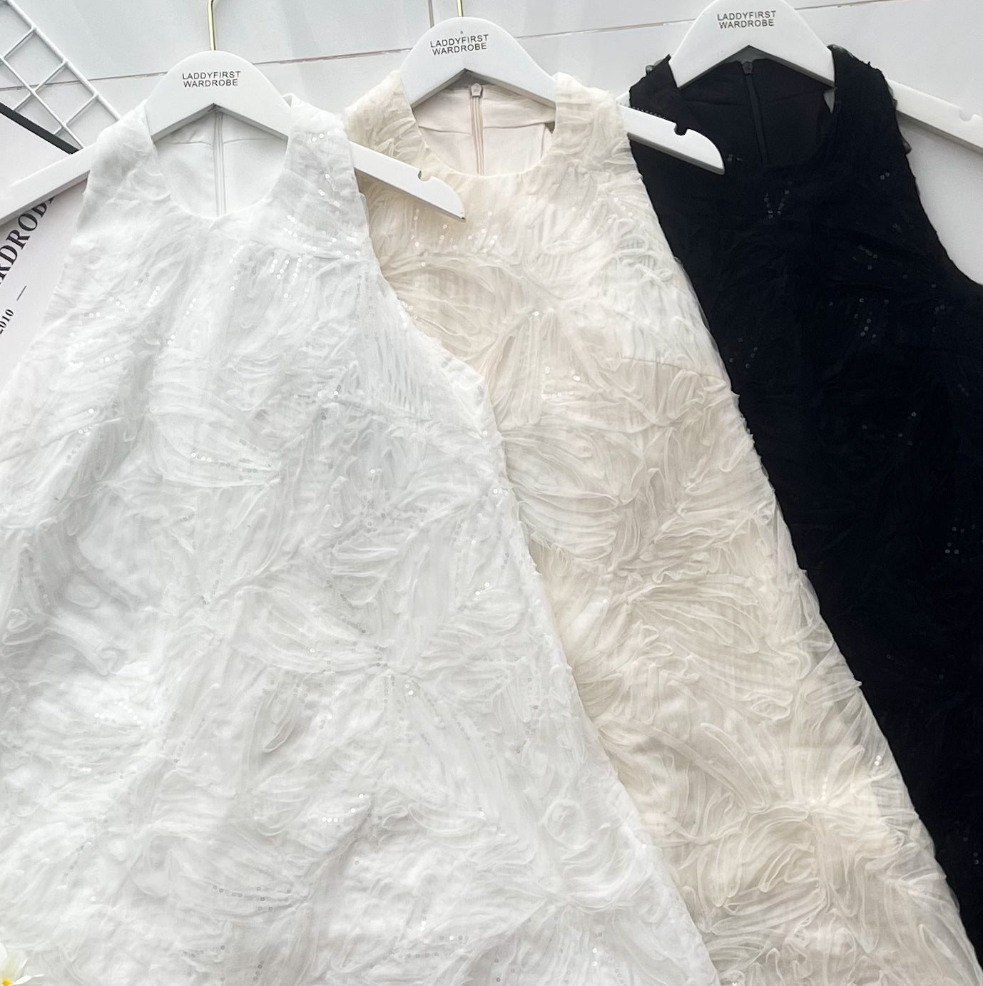 【D77167】高品质仙气温柔风亮片网纱雪纺宽松连身裙子 ❤❤