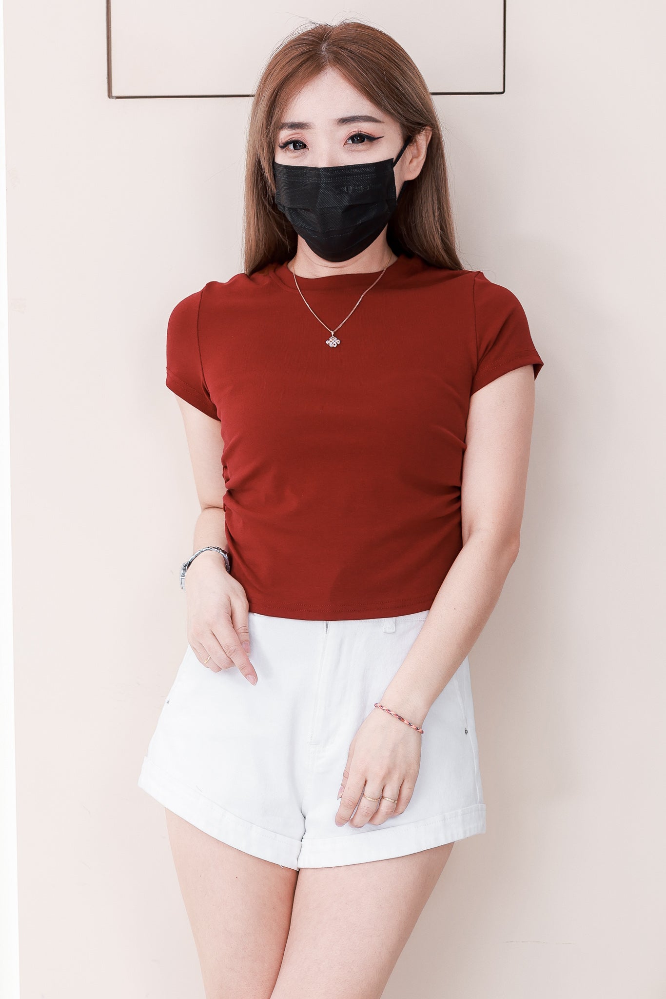 【T1061-1】🧧 宠粉福利回馈 🧧  独家爆款高品质纯棉弹力圆领短袖简约日常百搭款上衣，两侧收腰设计 #衣柜必入手百搭款 ❤❤