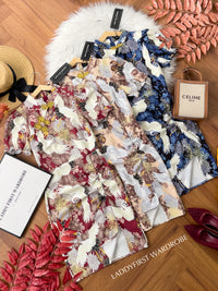 【D3313】独家爆款国潮仙鹤高端唐装旗袍连身裙子【B-R3-C2】