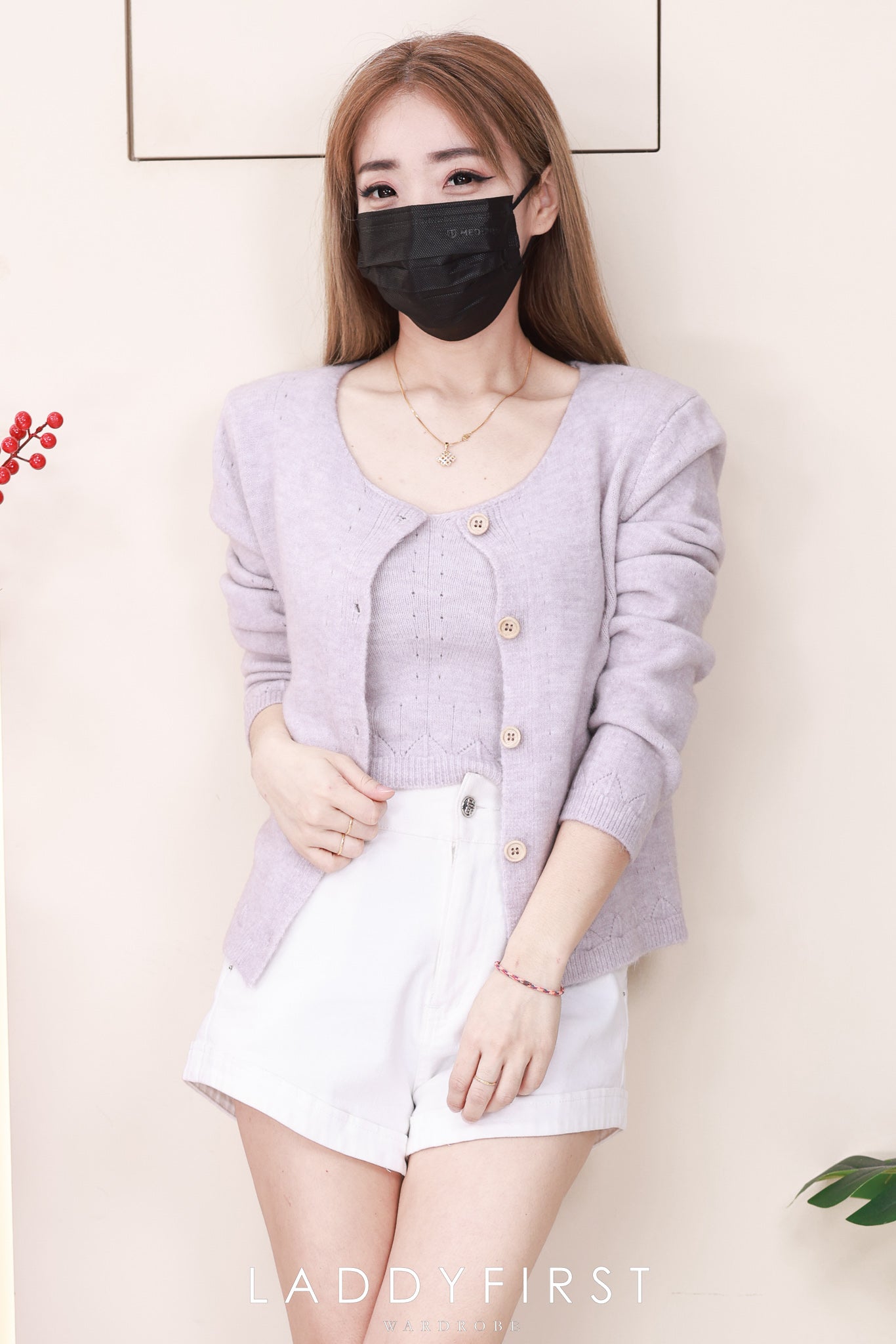 【T2668】高品质韩式宽松版简约穿搭毛绒针织长袖外套➕内搭上衣❤❤