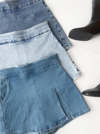 【S6891】高品质COTTON JEANS简约时尚厚实牛仔高腰百搭裤裙，有口袋 ❤️❤️【A-R2-C6】
