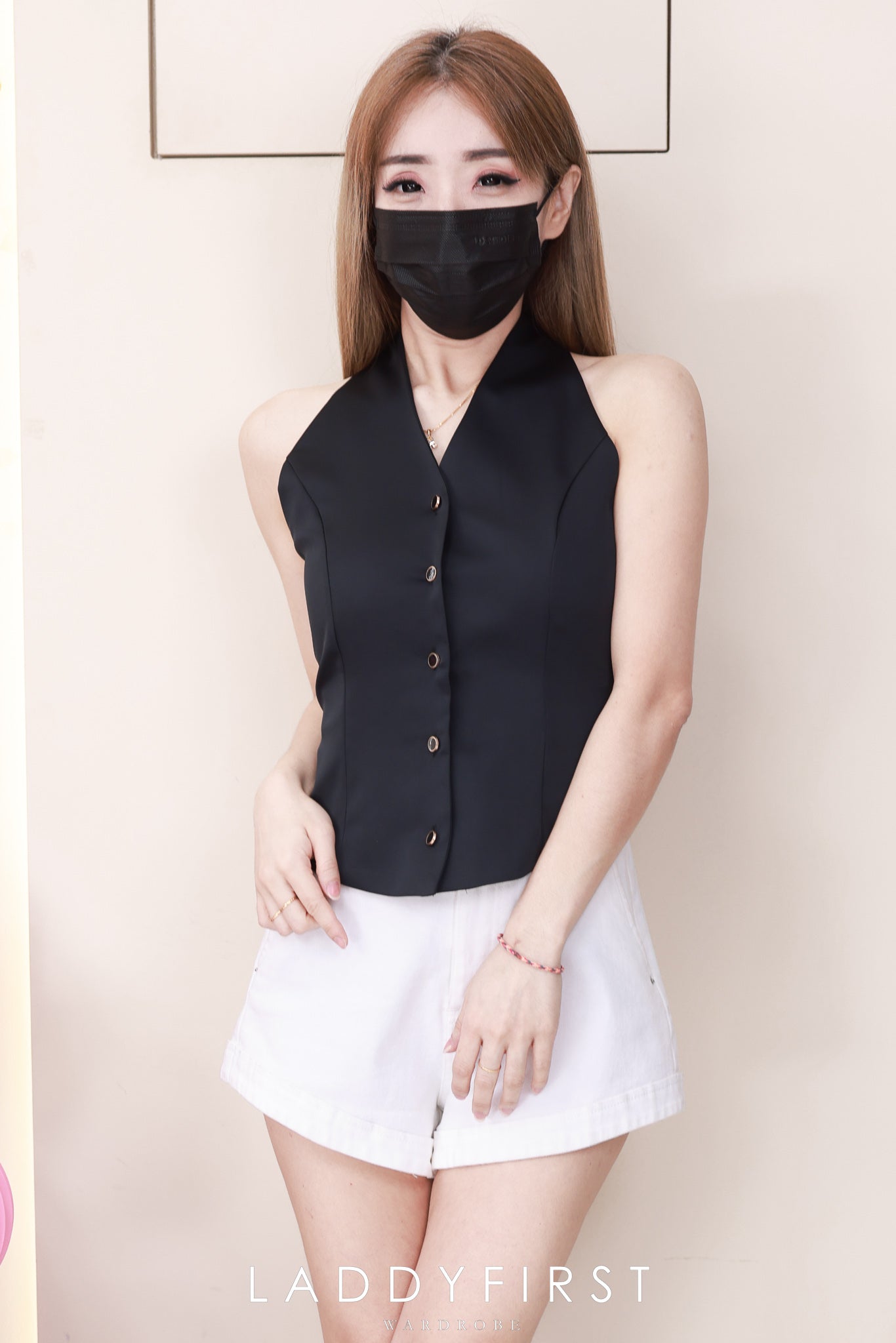 【T2799】高品质御姐风肖肩露锁骨马甲式缎面气质上衣 ❤❤