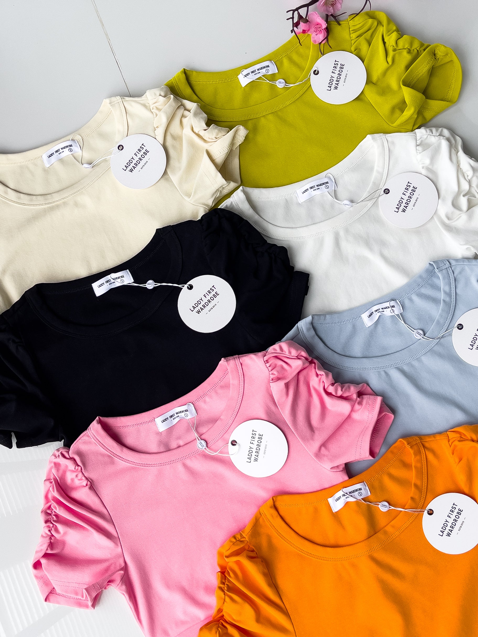 【T3454】【LFW独家小圆饼】高品质厚棉皱褶短袖纯棉弹力简约休闲百搭上衣 ❤❤ 【A-R1-C1】