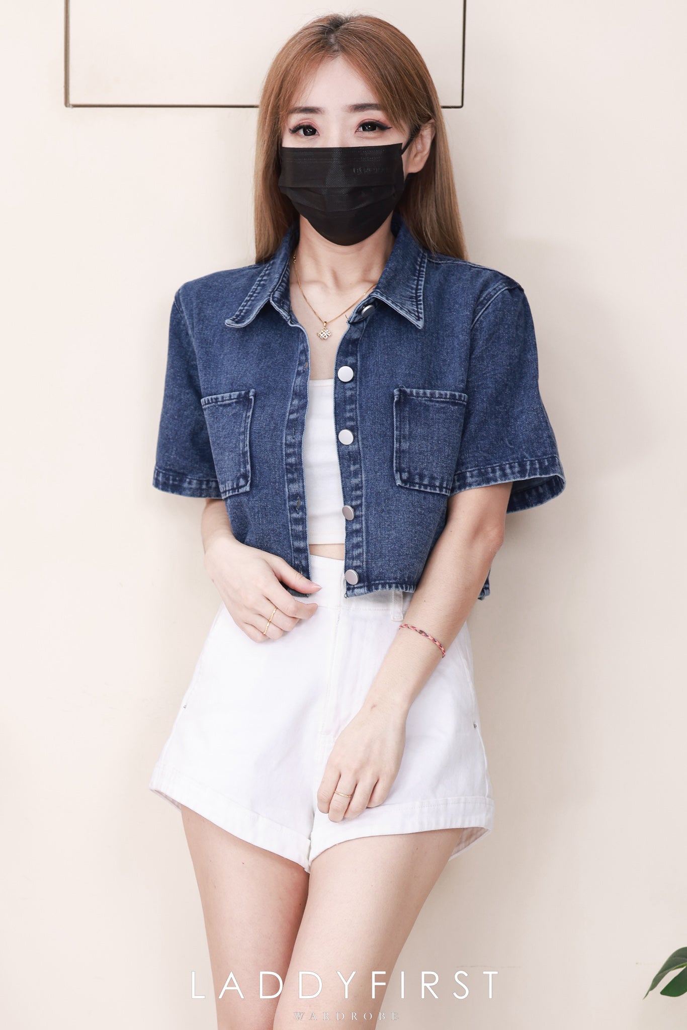 【T82949】【补厂家现货⚡⚡】高品质韩系牛仔翻领短版百搭上衣/外套 ❤❤