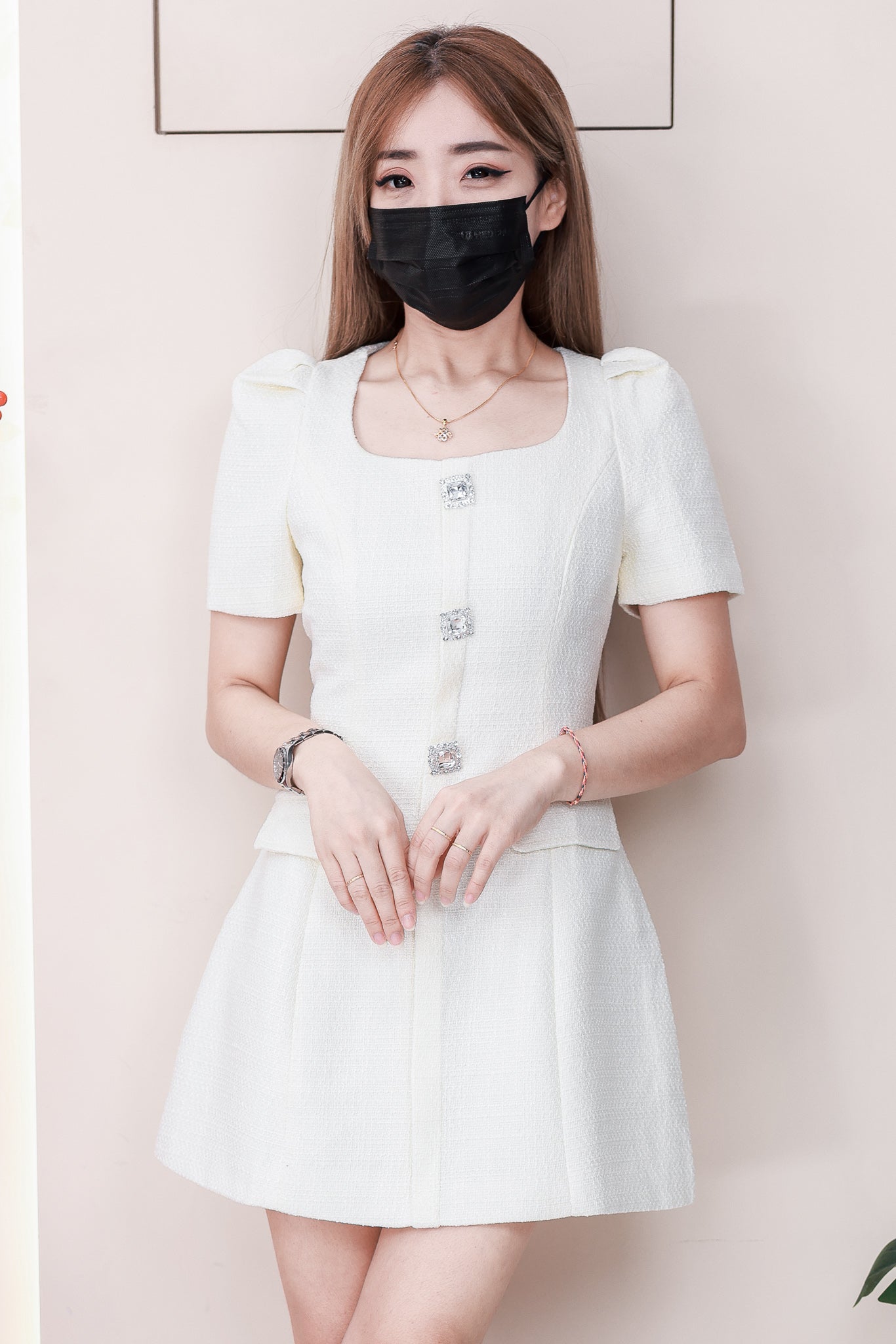 【D81621 / 65117】高品质高端名媛温柔气质小香风连身裙子 ❤❤