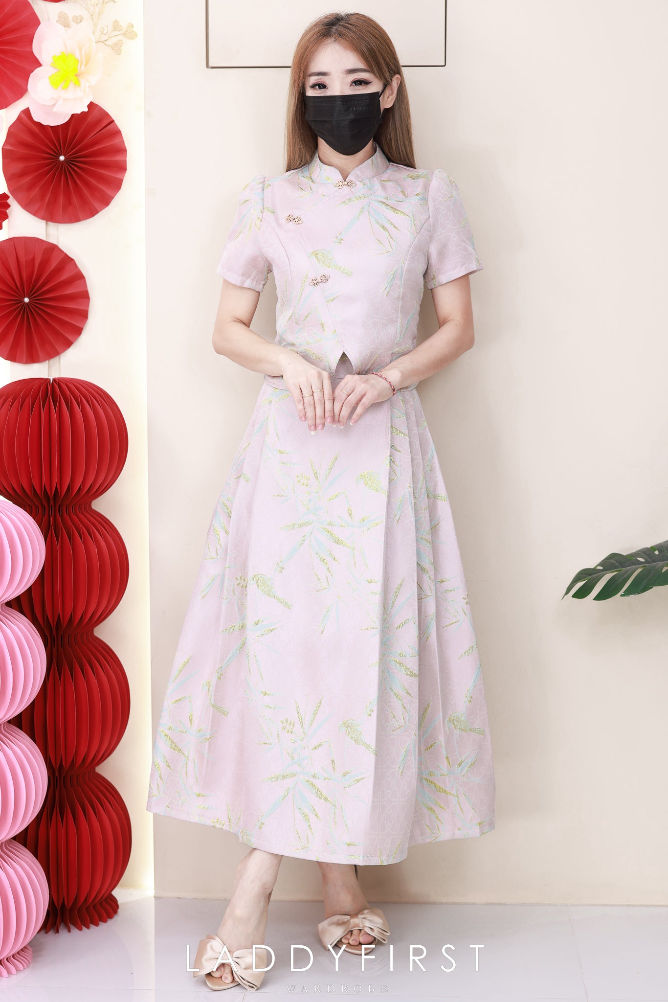 【SS614】【补厂家现货⚡⚡】高品质两件式高级感国风新中式马面裙提花旗袍套装 旗袍上衣➕马面长裙，有口袋 ❤️❤️