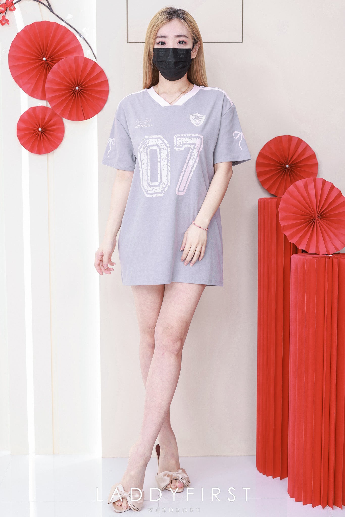 【T14038 / 8988】高品质拼色V领纯棉弹力宽松版球衣Oversized 百搭上衣 ❤️❤️