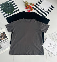 【O302051】韩版宽松圆领短袖纯棉OVERSIZE TEE【A-RU3】