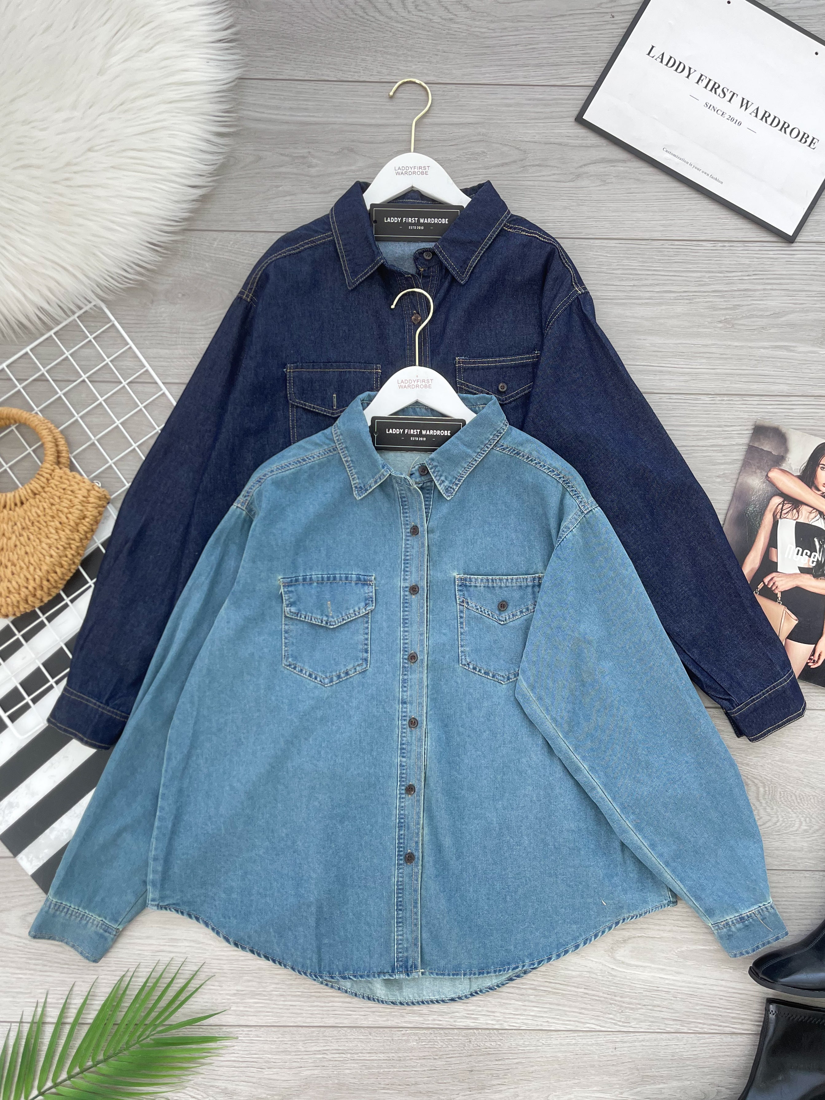 【JK82776】高品质韩式宽松版Oversized 牛仔长袖外套 ❤❤