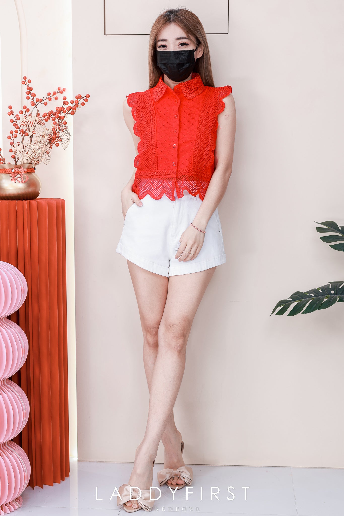 【T6794】高品质方领波浪边桐花上衣 ❤❤