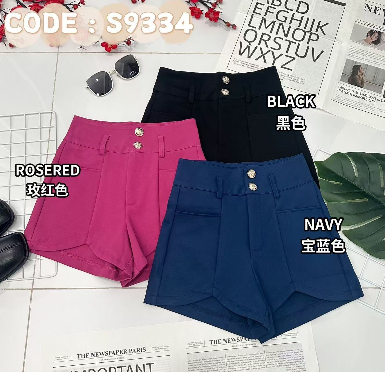 【S9334】高品质厚实罗马高腰百搭短裤，有口袋 ❤️❤️ 【A-R1-C4】