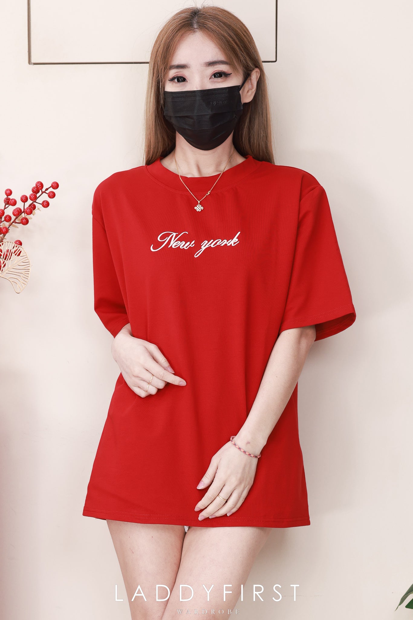 【T82997】高品质New york 刺绣宽松纯棉日常oversized百搭上衣 ❤❤ 【B-R1-C6】