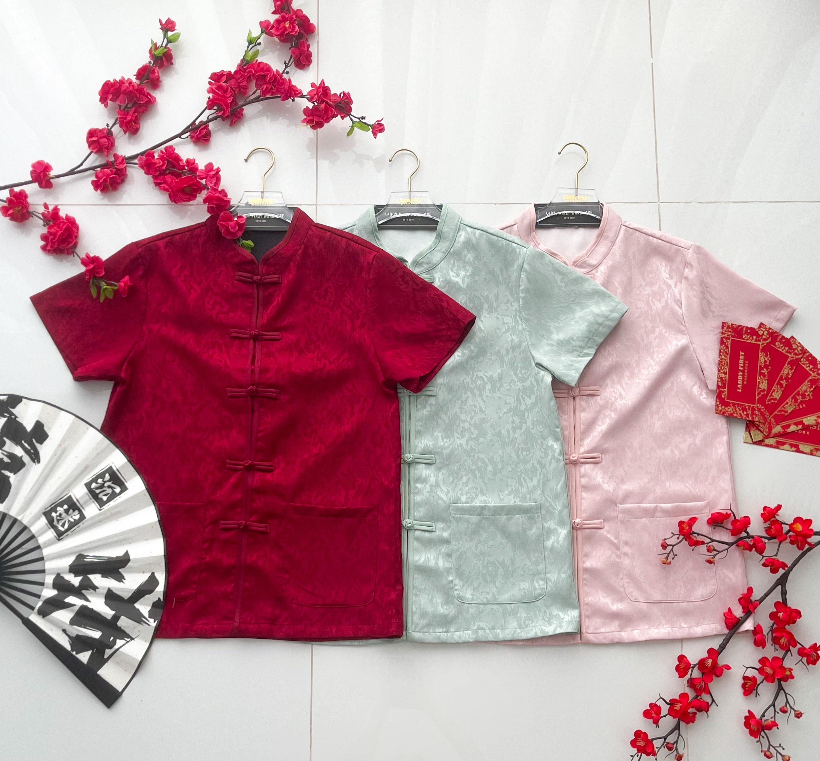 【T16966】高品质高端新中式国风男装唐装缎面旗袍上衣，有口袋 ❤❤