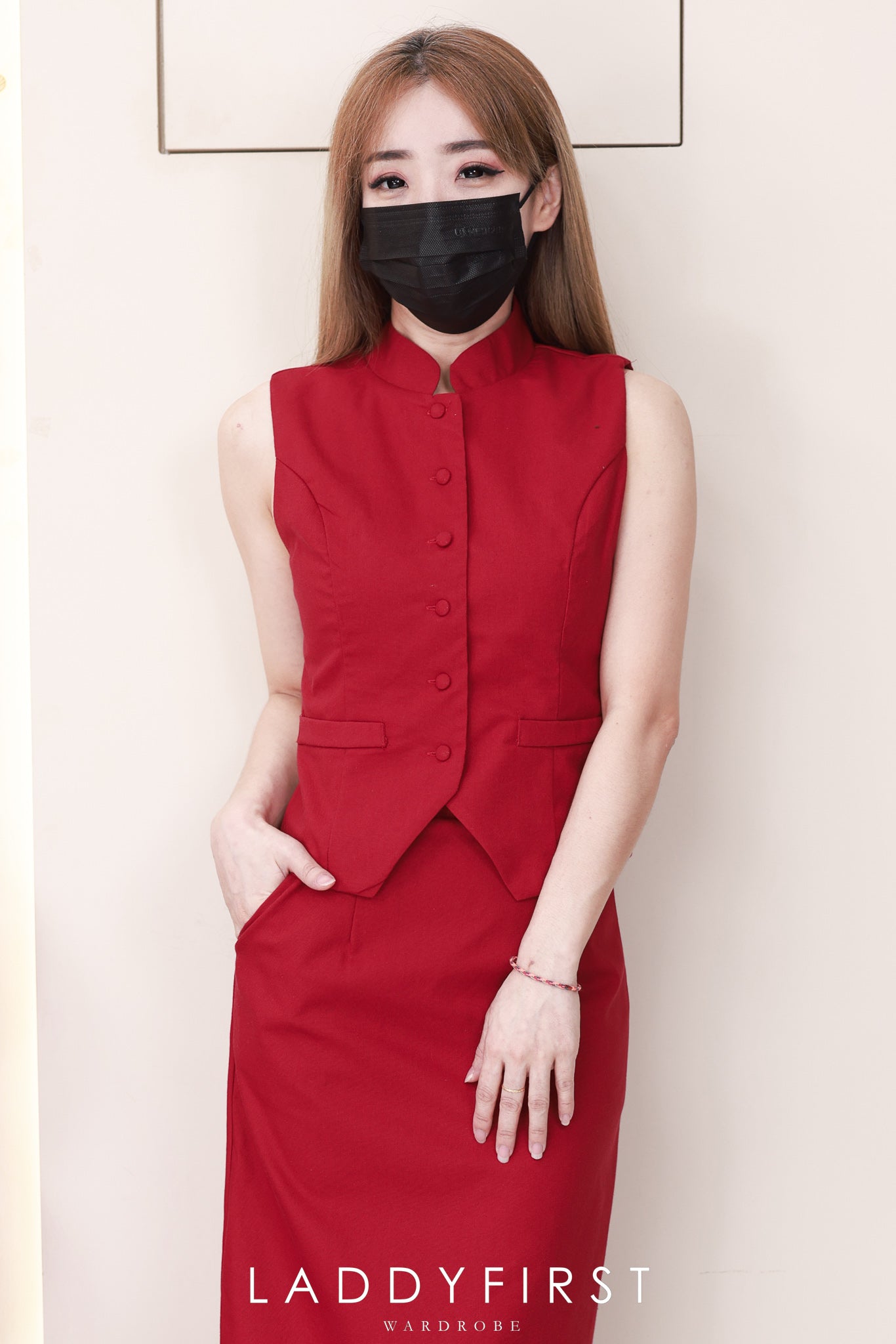 【SS82826】高品质两件式新中式棉麻套装 立领新中式马甲上衣➕棉麻高腰百搭裙子 ❤️❤️