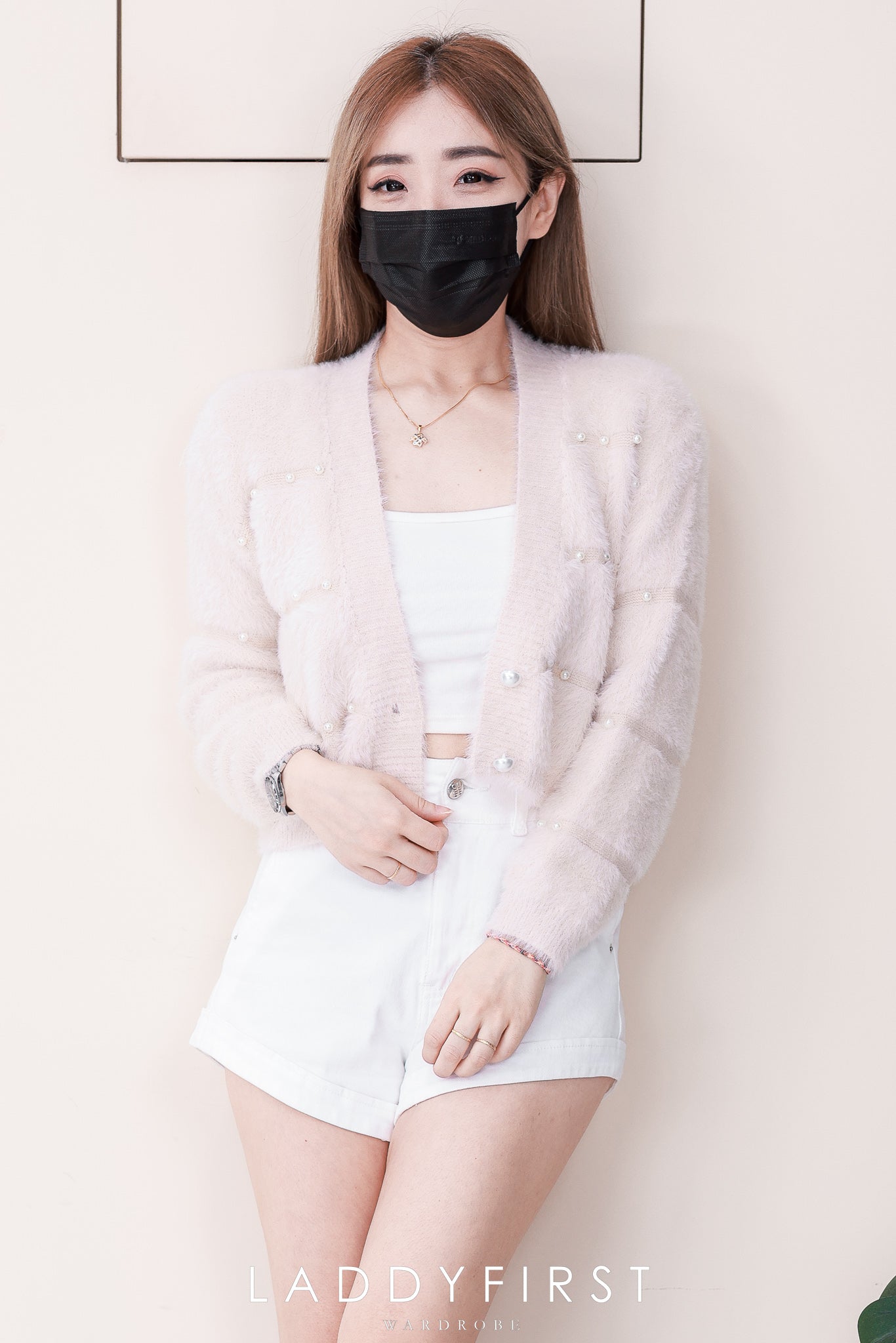 【JK6780】高品质舒服柔软细腻钉珠毛毛长袖外套 ❤❤