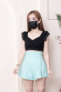 【S3380】【LFW独家小圆饼】高品质阔腿蓬蓬百褶显腰西装高腰百搭短裤，内层包臀防走光里布短裤 ❤️❤️【A-R3-C3】